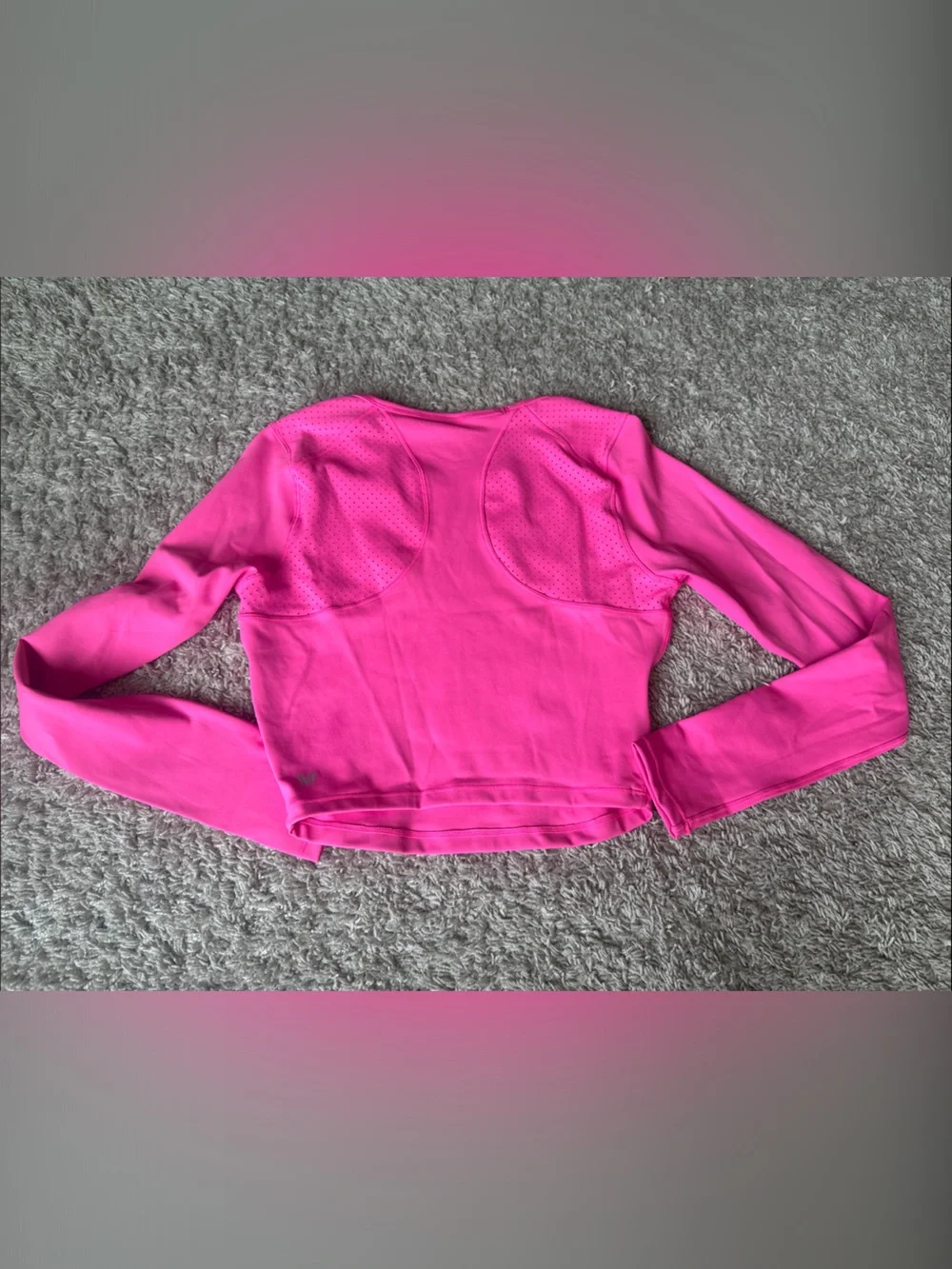 Bright Pink Long Sleeve Crop Tee